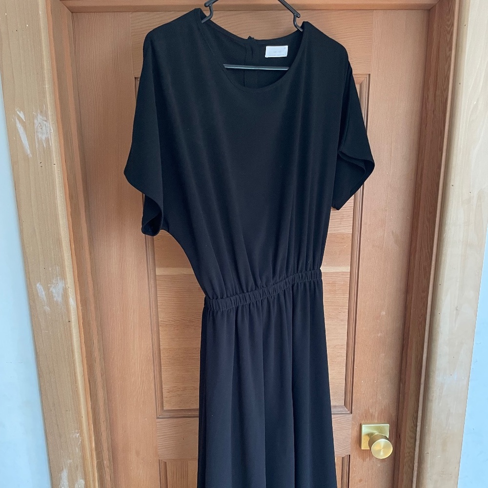 Oak + Fort black midi dress